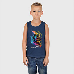 Майка детская хлопок Counter Strike штурмовик, цвет: тёмно-синий — фото 2