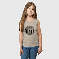 Майка детская хлопок Vinyl надпись с пластинкой, цвет: миндальный — фото 2