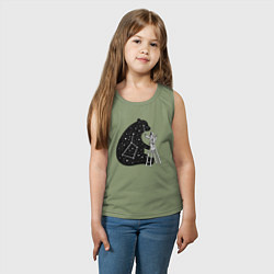 Майка детская хлопок Космонавт и малая медведица, цвет: авокадо — фото 2
