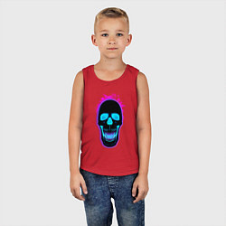 Майка детская хлопок Standoff 2 skull art neon, цвет: красный — фото 2