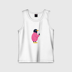 Майка детская хлопок Модная галка, цвет: белый