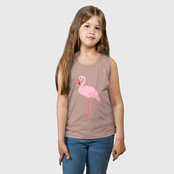 Майка детская хлопок Фламинго розовый, цвет: пыльно-розовый — фото 2