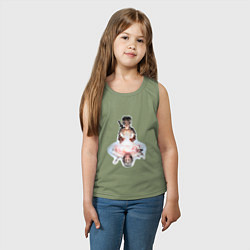 Майка детская хлопок Fable Отражение, цвет: авокадо — фото 2