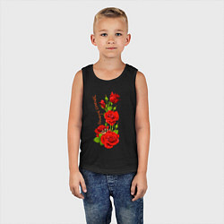 Майка детская хлопок Прекрасная Эсмеральда - букет из роз, цвет: черный — фото 2
