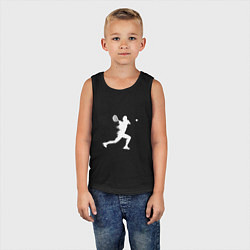 Майка детская хлопок Силуэт теннисистки, цвет: черный — фото 2