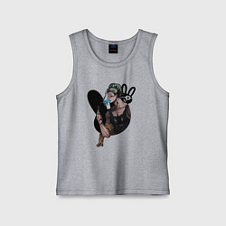 Майка детская хлопок Buddha with ice cream, цвет: меланж