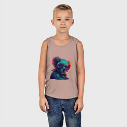 Майка детская хлопок Коала в очках, цвет: пыльно-розовый — фото 2