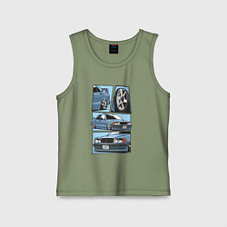 Майка детская хлопок Mercedes-Benz 190E V1, цвет: авокадо