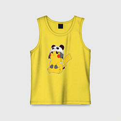 Майка детская хлопок Pika panda, цвет: желтый