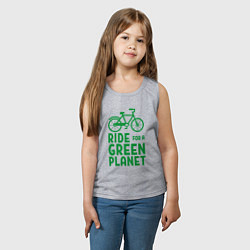 Майка детская хлопок Ride for a green planet, цвет: меланж — фото 2