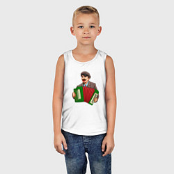 Майка детская хлопок Ленин на баяне, цвет: белый — фото 2
