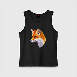 Майка детская хлопок Лиса смотрит, цвет: черный