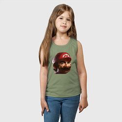 Майка детская хлопок Mario pixel, цвет: авокадо — фото 2