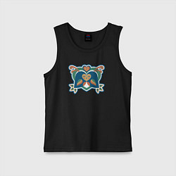 Майка детская хлопок Lovely birds, цвет: черный