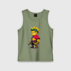Майка детская хлопок Bart Simpson samurai - neural network, цвет: авокадо