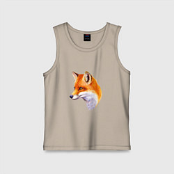 Майка детская хлопок Лисичка красавица, цвет: миндальный