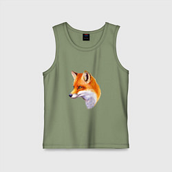 Майка детская хлопок Лисичка красавица, цвет: авокадо