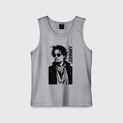 Майка детская хлопок Johnny Depp - graphics, цвет: меланж