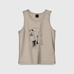 Майка детская хлопок Милый во франксе - line, цвет: миндальный