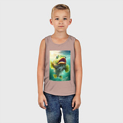 Майка детская хлопок Большой карп, цвет: пыльно-розовый — фото 2