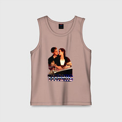 Майка детская хлопок Титаник Ретро Дизайн, цвет: пыльно-розовый