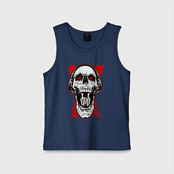 Майка детская хлопок DnB skull, цвет: тёмно-синий