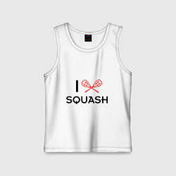 Майка детская хлопок I Love Squash, цвет: белый