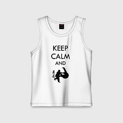 Майка детская хлопок Keep calm and judo, цвет: белый