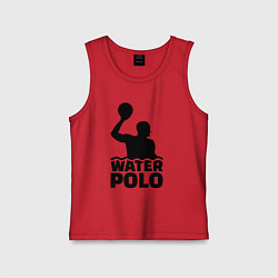 Майка детская хлопок Водное поло, цвет: красный