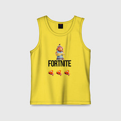 Майка детская хлопок Карась Фортнайт, цвет: желтый