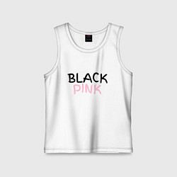Майка детская хлопок Граффити BlackPink, цвет: белый