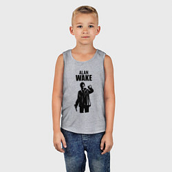 Майка детская хлопок Алан Вейк с пистолетом, цвет: меланж — фото 2