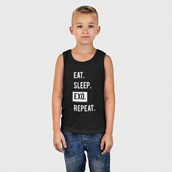 Майка детская хлопок Eat Sleep EXO Repeat, цвет: черный — фото 2