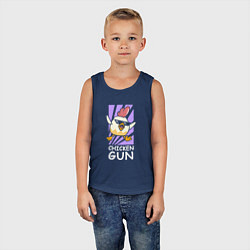 Майка детская хлопок Chicken Gun - Game, цвет: тёмно-синий — фото 2