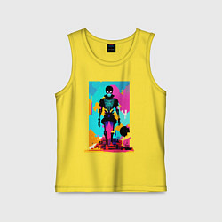 Детская майка Funny skeleton - pop art - neural network