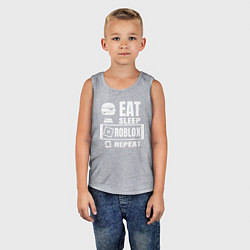 Майка детская хлопок Роблокс на повторе, цвет: меланж — фото 2
