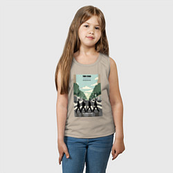 Майка детская хлопок Skibidi toilet Beatles cameramen, цвет: миндальный — фото 2