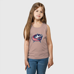 Майка детская хлопок Columbus blue jackets - hockey team - emblem, цвет: пыльно-розовый — фото 2