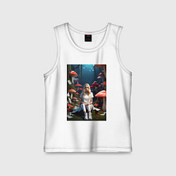 Майка детская хлопок Alice in Wonderland, цвет: белый