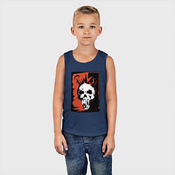Майка детская хлопок Punks skull, цвет: тёмно-синий — фото 2