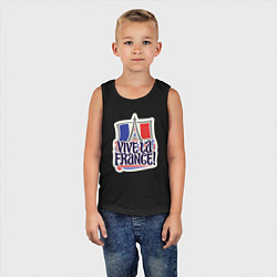 Майка детская хлопок Vive la France, цвет: черный — фото 2