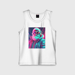 Детская майка Модный Санта в неоновом свете