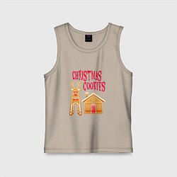 Майка детская хлопок Рождественское печенье, цвет: миндальный