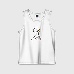 Майка детская хлопок Гусь с утра, цвет: белый