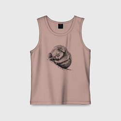 Майка детская хлопок Коала спит, цвет: пыльно-розовый