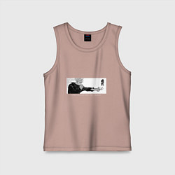 Майка детская хлопок Сатору Годжо - маг битва, цвет: пыльно-розовый