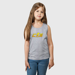 Майка детская хлопок CS2 yellow logo, цвет: меланж — фото 2