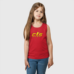 Майка детская хлопок CS2 yellow logo, цвет: красный — фото 2