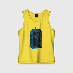 Майка детская хлопок Black tardis, цвет: желтый