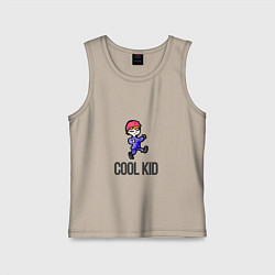Майка детская хлопок Cool kid, цвет: миндальный